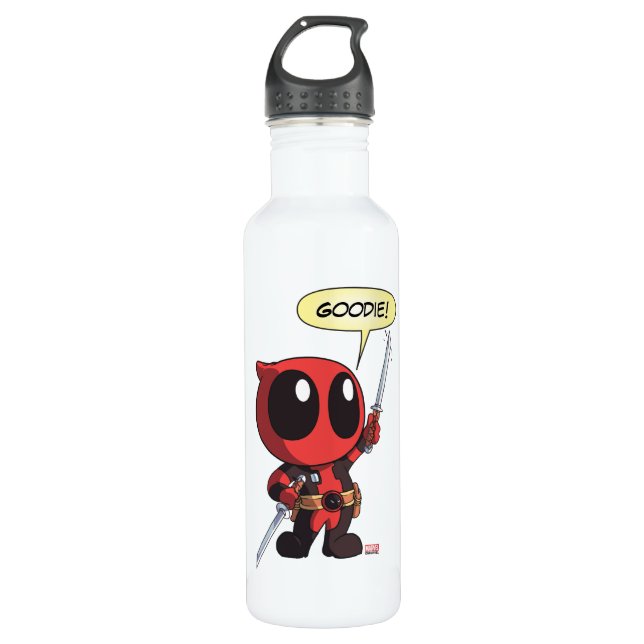 Bouteille D'eau Mini Deadpool Avec Deux Épées (Devant)