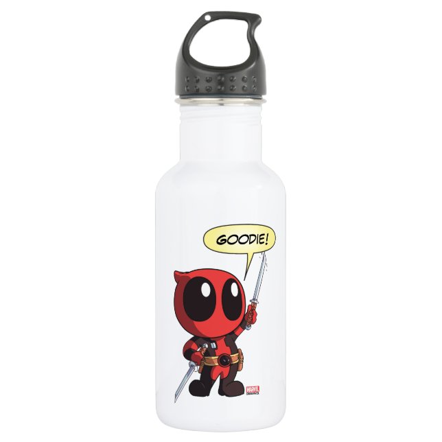 Bouteille D'eau Mini Deadpool Avec Deux Épées (Devant)