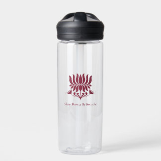 Bouteille D'eau Minimal Burgundy Lotus Floral Yoga Wellness