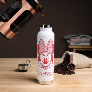 Bouteille D'eau Minnie Mouse Douce Visage à Nœud Papillon Ligne Ar