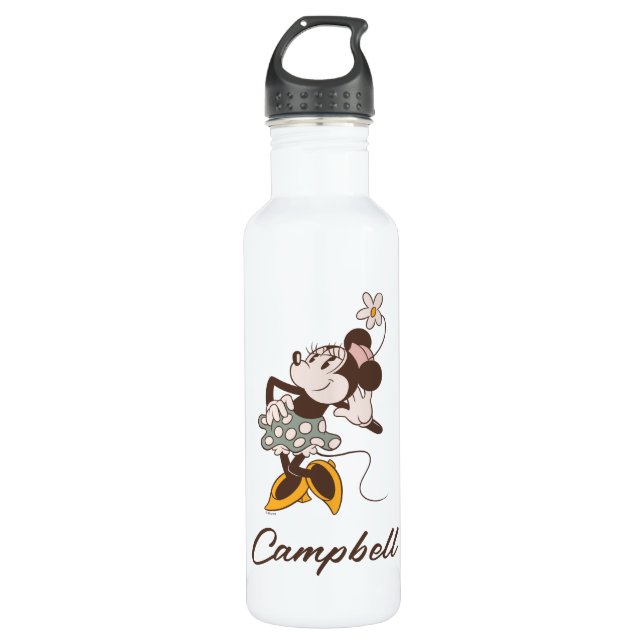 Bouteille D'eau Minnie Mouse | Minnie | Ajouter Votre Nom (Devant)