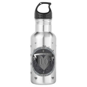 Bouteille D'eau Mme 10th Tin Mariage Anniversaire Coeur Emblème