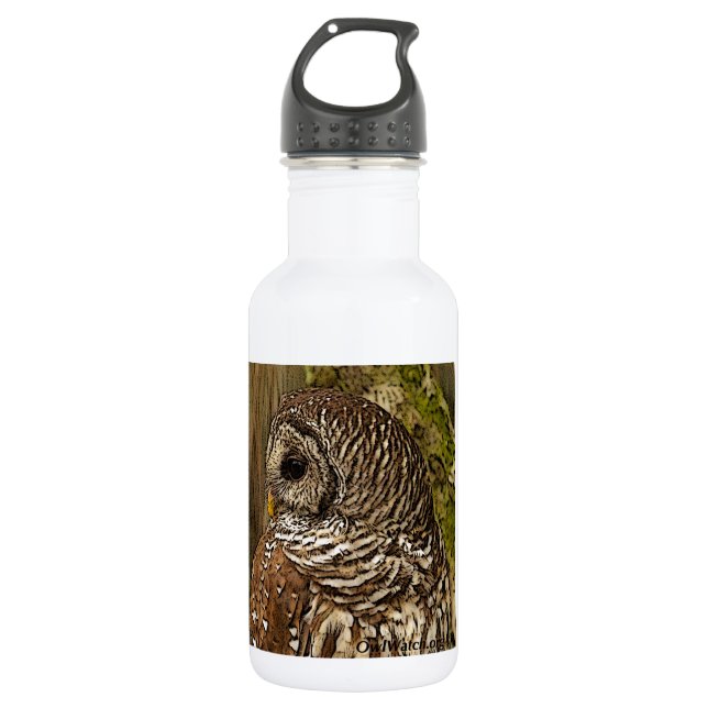 Bouteille D'eau Mme hibou barré (Devant)