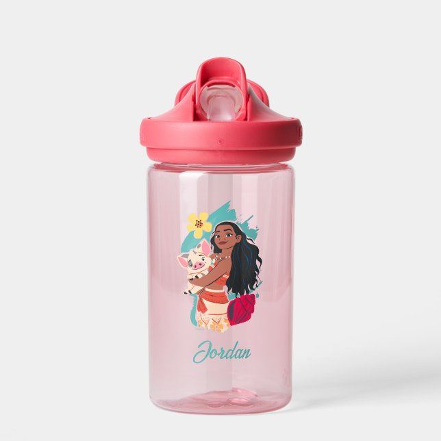 Bouteille D'eau Moana Holding Pua | Ajouter Votre Nom (Avant)