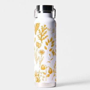 Bouteille D'eau Modèle Floral d'or pour l'automne