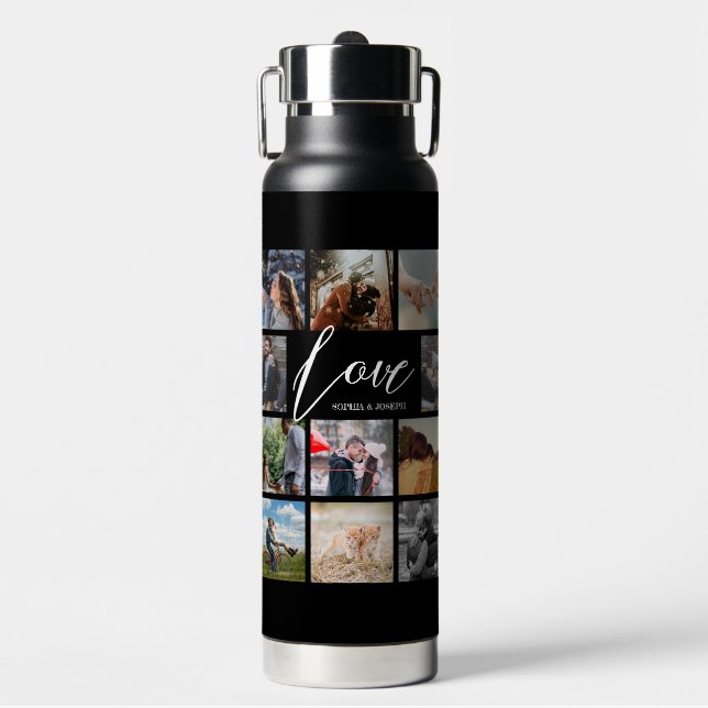 Bouteille D'eau Modern Love collage photo personnalisé couple Vale (Salle de sport)