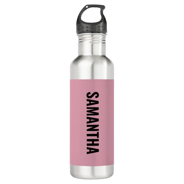 Bouteille D'eau Moderne Chic Rose & Blanc  (Devant)