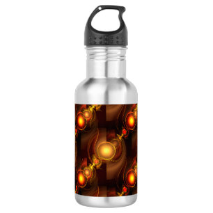 Bouteille D'eau Moderne Élégant Bohème Doré Motif d'Art Abstrait #