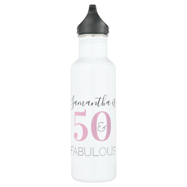 Bouteille D'eau Moderne rose 50 et fabuleux anniversaire Personnal (Droite)