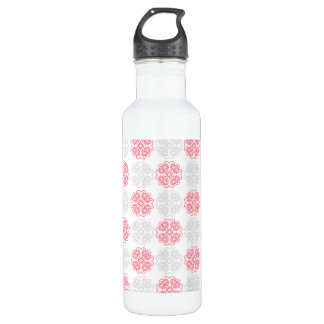 Bouteille d'eau moderne rose et gris Motif