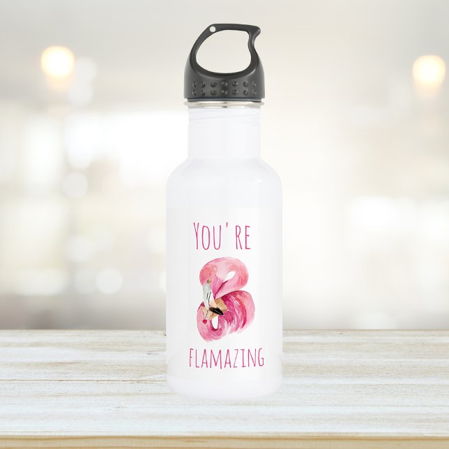 Bouteille D'eau Moderne Vous Flamazirez Beauté Flamant rose rose (Créateur téléchargé)