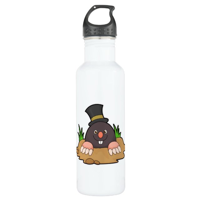 Bouteille D'eau Mole avec Molehill et Casquette (Devant)