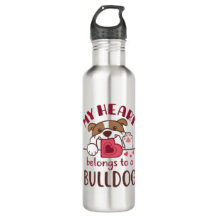 Bouteille D'eau Mon coeur appartient à un Bulldog
