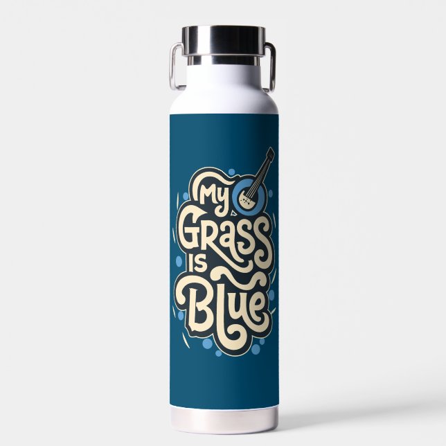 Bouteille D'eau Mon Herbe Est Bleu Bluegrass Musique Folle (Avant)