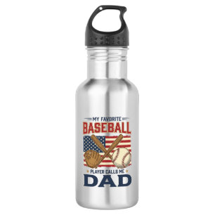 Bouteille D'eau Mon Joueur De Baseball Préféré M'appelle Papa Vint