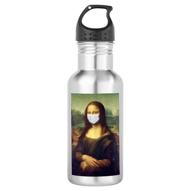 Bouteille D'eau Mona Lisa Via Corona Virus (Devant)