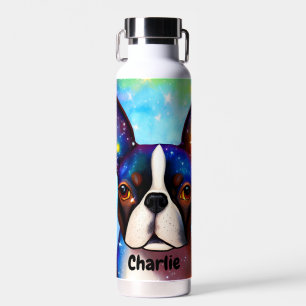 Bouteille D'eau Monogramme cosmique de Boston Terrier