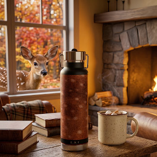Bouteille D'eau Monogramme Cottagecore Faon Tacheté