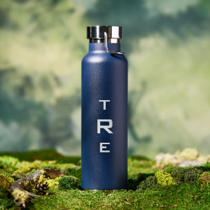 Bouteille D'eau Monogramme en gras sur bleu