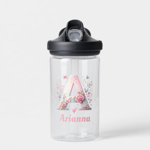 Bouteille D'eau Monogramme floral sur mesure