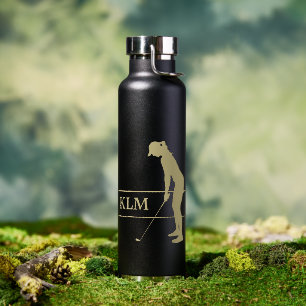 Bouteille D'eau Monogramme Gold Silhouette Femme Golfeuse