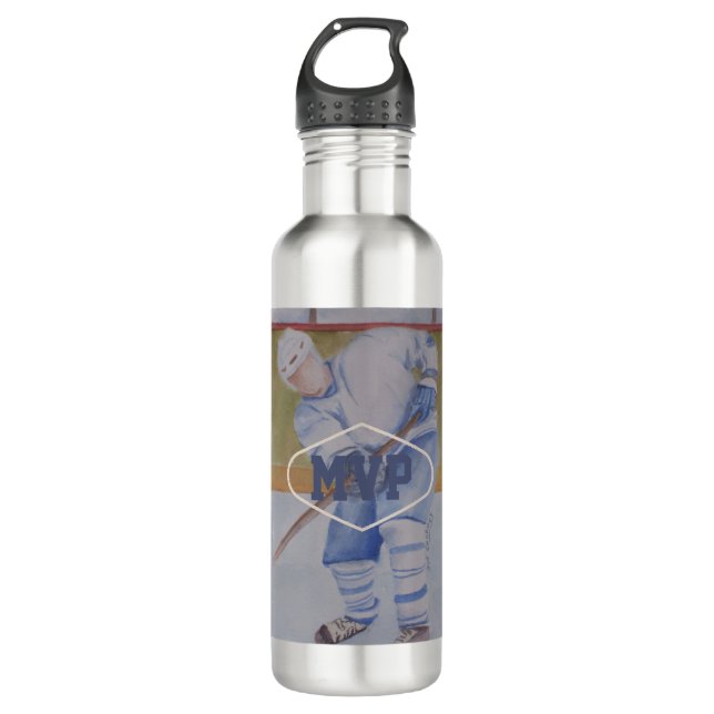 BOUTEILLE D'EAU MONOGRAMME HOCKEY MVP (Devant)