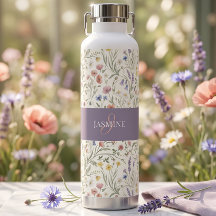 Monogramme Nom Floral Fleur Sauvage Bohème Lavande