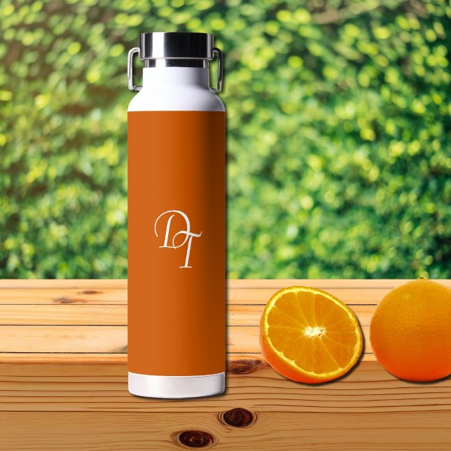 Bouteille D'eau Monogramme - orange brûlée (Créateur téléchargé)