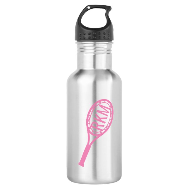 Bouteille D'eau Monogramme rose de tennis (Devant)