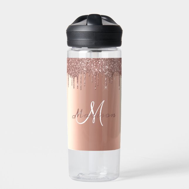 Bouteille D'eau Monogramme Rose Gold Parties scintillant Drives Gi (Extérieur)