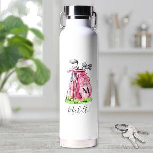 Bouteille D'eau Monogramme Rose Nom de Golf