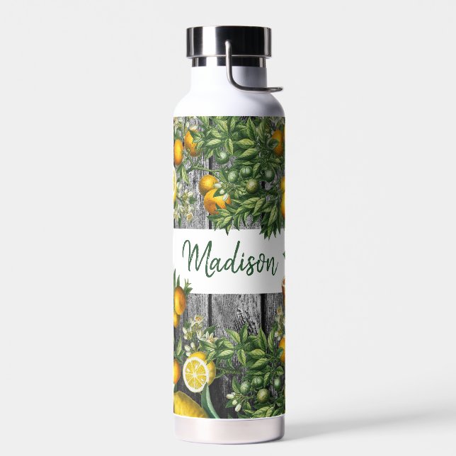 Bouteille D'eau Monogramme rustique du jardin d'agrumes (Gauche)