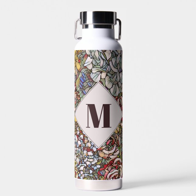 Bouteille D'eau Monogramme végétal en verre feuilleté (Avant)