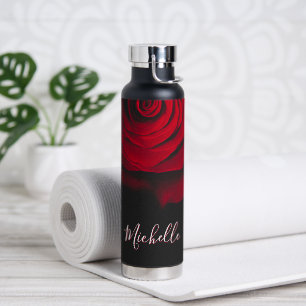 Bouteille D'eau Monographie personnalisée rouge rose vintage photo