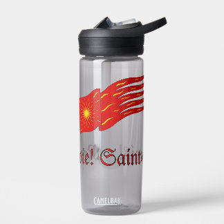 Bouteille D'eau Montjoie! Saint-Denis! Red Oriflamme with Sun