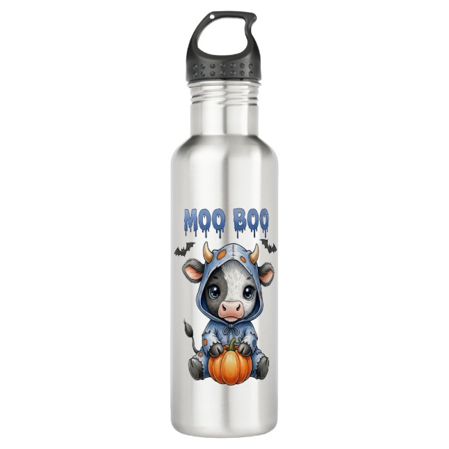 Bouteille D'eau Moo Boo Halloween Cow (Devant)