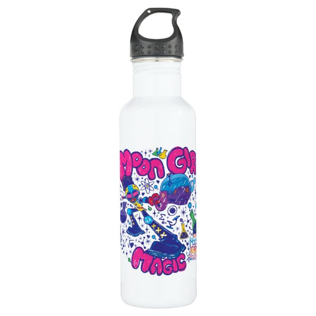 Bouteille D'eau Moon Girl Magic Science Doodle Graphisme (Devant)