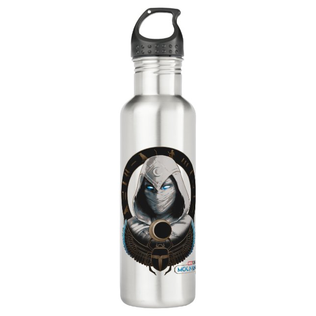 Bouteille D'eau Moon Knight Egyptien Scarab Graphisme (Devant)