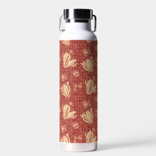 Bouteille D'eau Morris Inspiré Lily Flower Botanique Rouge Textile