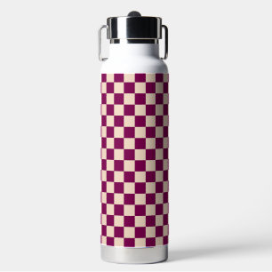Bouteille D'eau Motif à carreaux marron et beige