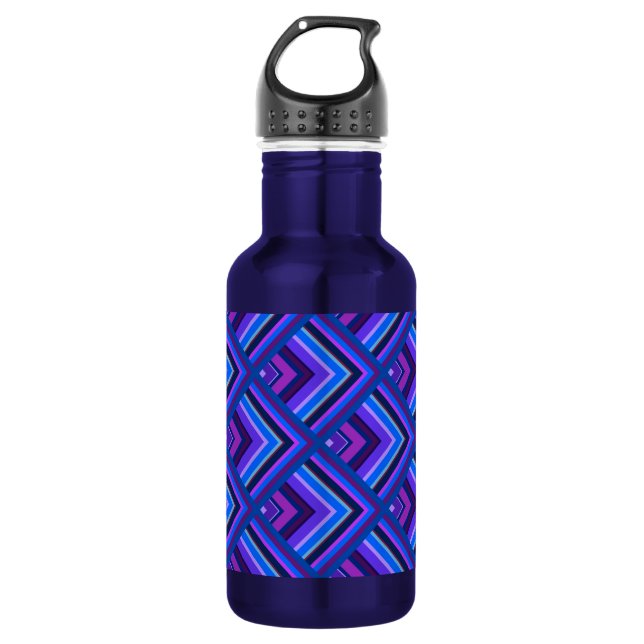 Bouteille D'eau Motif à échelle Bleu et violet (Devant)