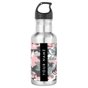 Bouteille D'eau Motif camouflage rose et gris Personnalisez votre
