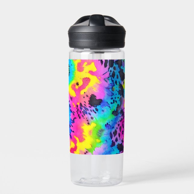 Bouteille D'eau Motif coloré Wild Cheetah Tye Dye (Extérieur)