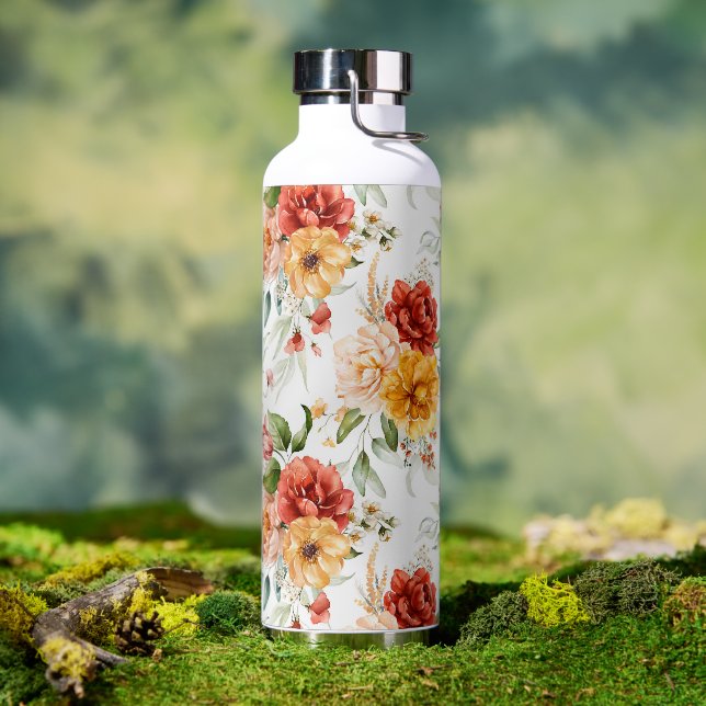 Bouteille D'eau Motif de bouquet de fleurs Red Peony (Café)