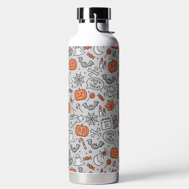 Bouteille D'eau Motif de doodle pour les enfants mignons Halloween (Droite)