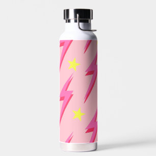 Bouteille D'eau Motif de foudre rose élégant de retour à l'école
