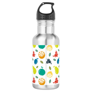 Bouteille D'eau Motif de fruits, prune, orange, citron, poire, pom