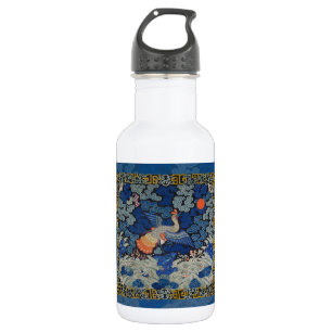 Bouteille D'eau Motif de grue chinoise vintage : bleu impérial