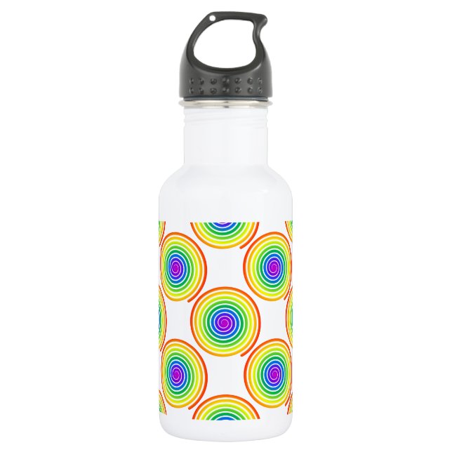 Bouteille D'eau Motif de spirale arc-en-ciel (Devant)