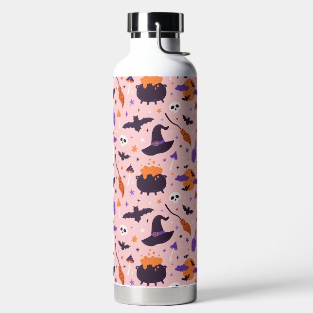 Bouteille D'eau Motif d'Halloween mou et rose (Droite)